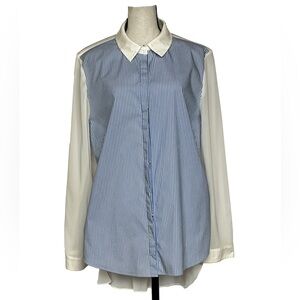 Striped Blue and White Women's Blouse